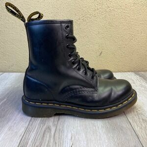 Dr. Martens Combat Boots Womens Size 6 Black 1460 Smooth Leather Lace Up Ankle